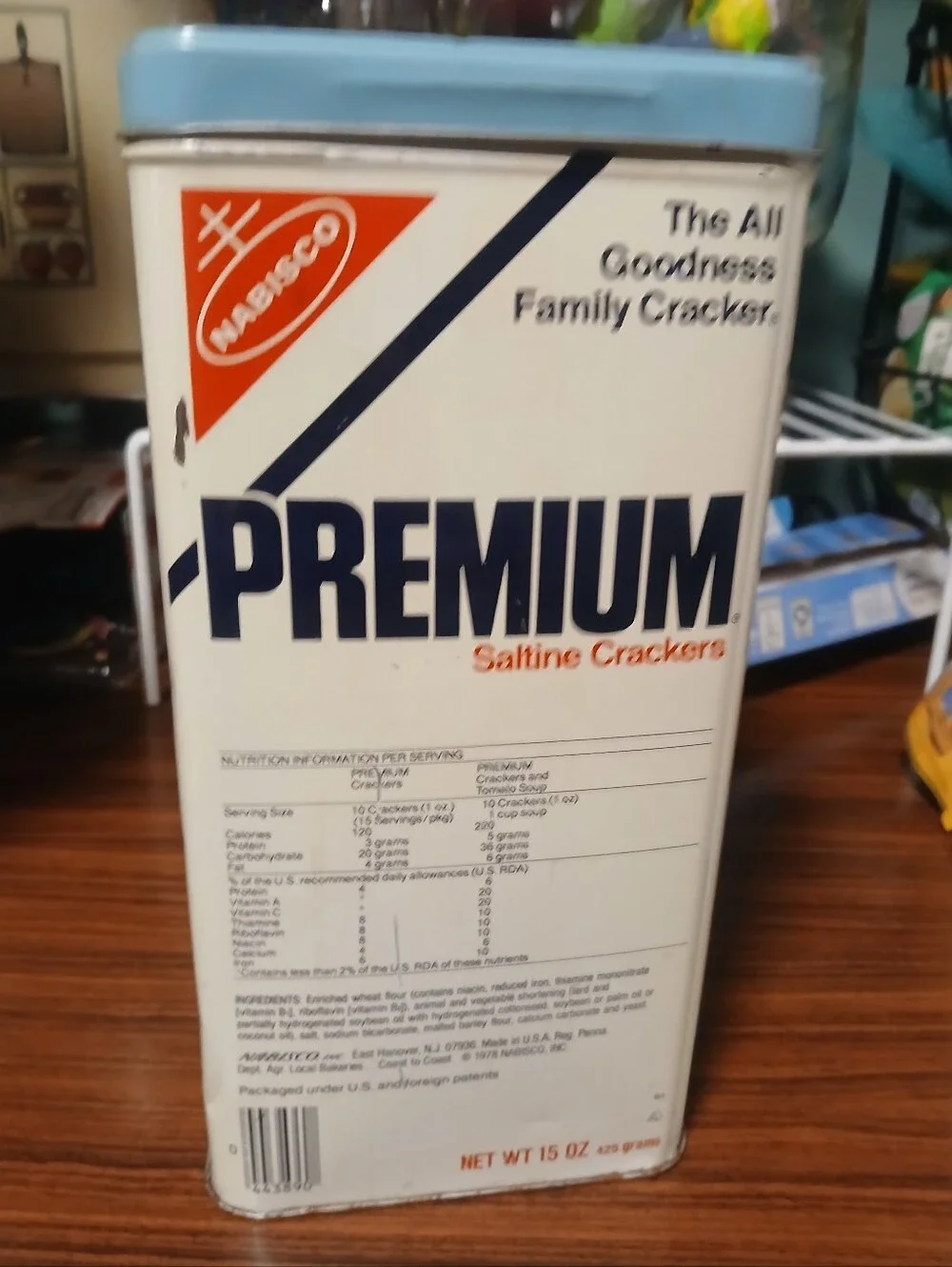 Vintage Metal Premium Cracker Container